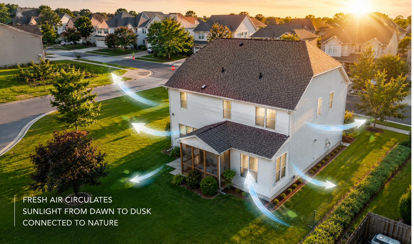 Rear elevation golden hour